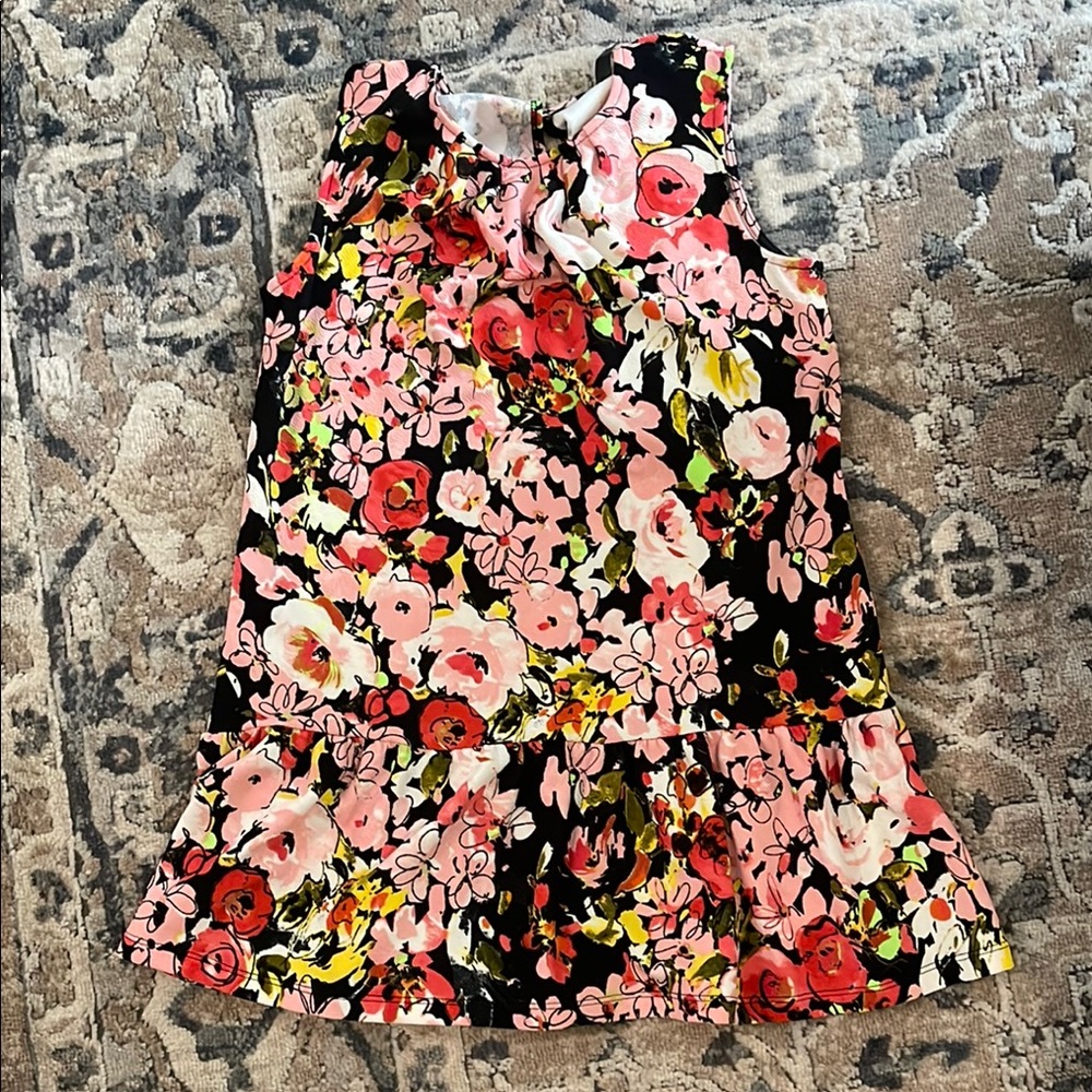 Kori Floral Mini dress/swim cover- Black, Pink, Red